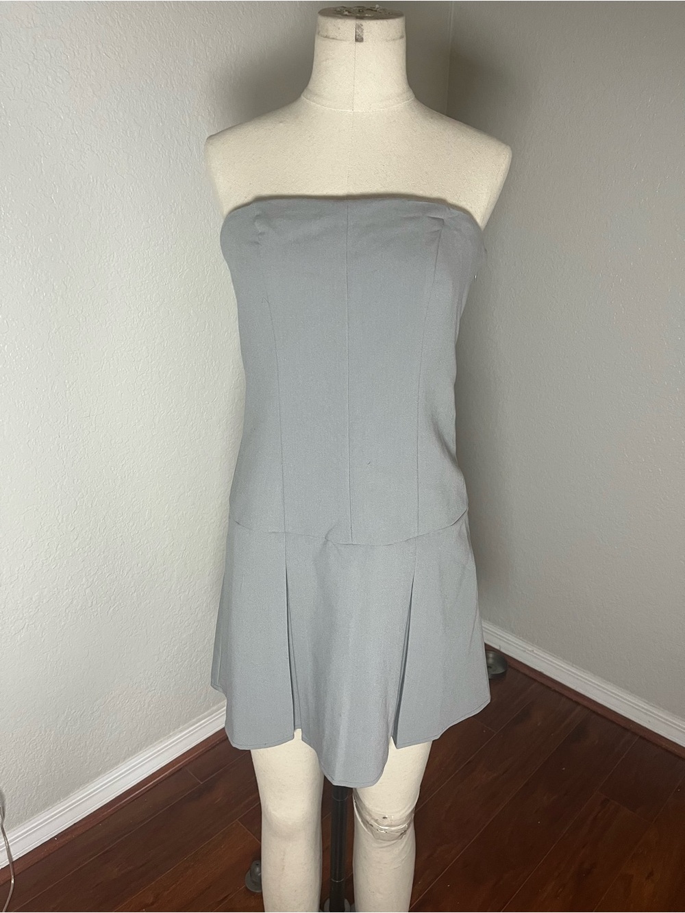 Strapless Light Gray Womens Dress